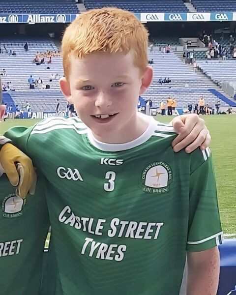 Kilbride's Daithi Farrell played in the Cumann na mBunscol exhibition game at half time of Sunday's All Ireland football final. Kilbride's Daithi Farrell played in the Cumann na mBunscol exhibition game at half time of Sunday's All Ireland football final.