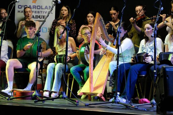Musicians pictured at the opening night of the 45th O'Carolan Harp Festival and Summer School. Pic: David Knight