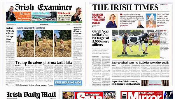 What the papers say: Wednesday's front pages