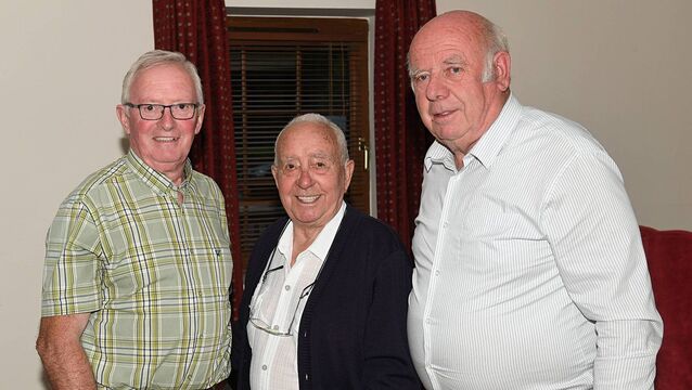 <p>John O’Beirne, Joe Kelly and James Coffey at the Roscommon Agricultural Show launch on Thursday in Hannon's Hotel, Roscommon Town. Picture Ger O'Loughlin.</p>