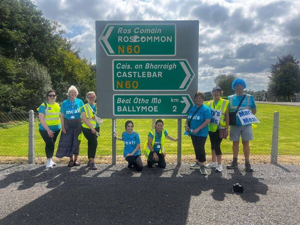 A group of volunteers from Roscommon and all around the country have been walking to Knock over a nine day period for charity. Pic: Breda Durr.