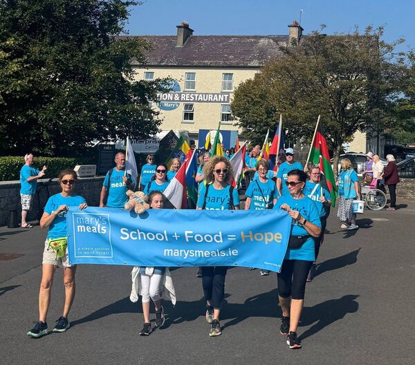The group of volunteers walked to Knock over a nine day period for charity. Pic: Breda Durr The group of volunteers walked to Knock over a nine day period for charity. Pic: Breda Durr