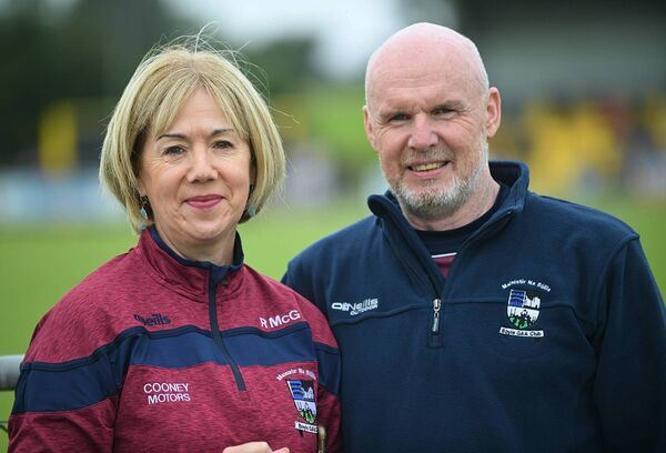 Rhona and Jim McGrath supporting the Boyle senior football ladies' football team against St. Ciaran's in Mulhern Park, Fuerty, on Sunday morning last. Picture: Gerard O'Loughlin
