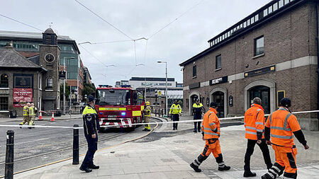Luas services to the Docklands paused ‘for period of time’ after blaze on bridge
