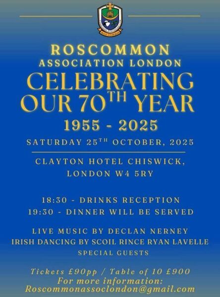 Following a five course meal, guests will be able to enjoy entertainment from Declan Nerney and his band.