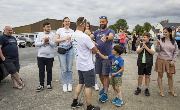 A welcome home hug awaits Paul Little from his brother William. Pic: Mark Kelly A welcome home hug awaits Paul Little from his brother William. Pic: Mark Kelly