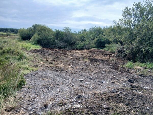 A site cleared for illegal dumping earlier this month. A site cleared for illegal dumping earlier this month.