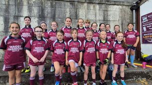 <p>The Boyle U-10 girls' team that took part in a half-time exhibition match during Sunday's senior ladies' football championship encounter between Boyle and Shannon Gaels in Abbey Park.</p>