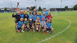<p>Children taking part in a hurling Cúl Camp at Nash Park, Frenchpark, this summer.</p>