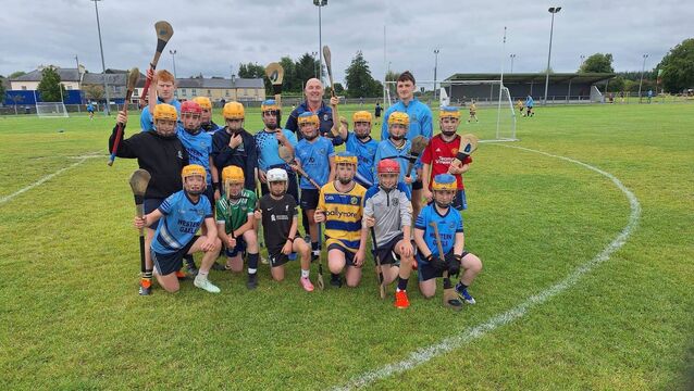 <p>Children taking part in a hurling Cúl Camp at Nash Park, Frenchpark, this summer.</p>