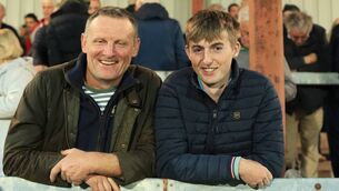 <p>Anthony Geoghegan and Shane Cox at the recent senior football championship game between St. Faithleach's and Clann na nGael in Strokestown. Pictures: Bernie O'Farrell</p>