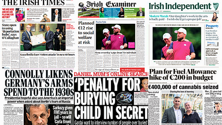 What the papers say: Friday's front pages