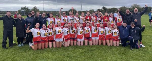 The Pádraig Pearses U-16 girls' football panel and management that defeated Boyle to be crowned Division 1A champions in Ballyleague. 