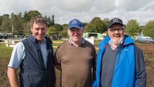 <p>Local men Brendan McLoughlin, James Duke and Ned O’Connor at Strokestown Show. Pic: Gerry Faughnan </p>
