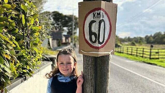 Schoolgirl 'scared' to cycle in Co Meath pleads for speed signage