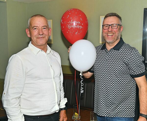 Kevin ‘Hammer’ Hamilton pictured with Mike Ryan on the occasion of his 60th birthday celebrations held recently at Ryan’s Bar, Goff Street, Roscommon. Pic: Gerard O’Loughlin