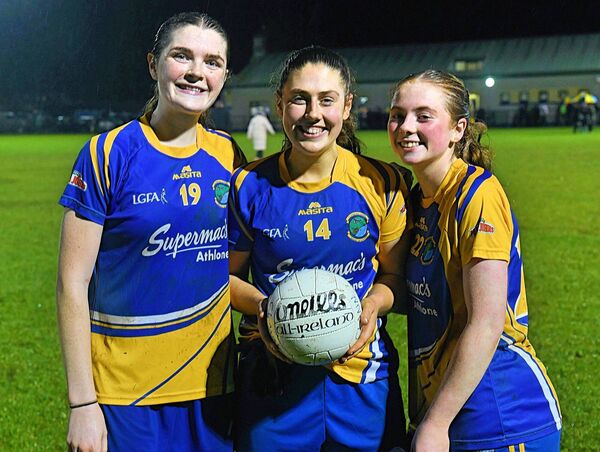 THREE AMIGOS: Íde Grehan, Hope Glynn, and Roisín O’Brien looking forward to Saturday's county senior ladies' football final against St. Brigid's in Ballyleague. THREE AMIGOS: Íde Grehan, Hope Glynn, and Roisín O’Brien looking forward to Saturday's county senior ladies' football final against St. Brigid's in Ballyleague.