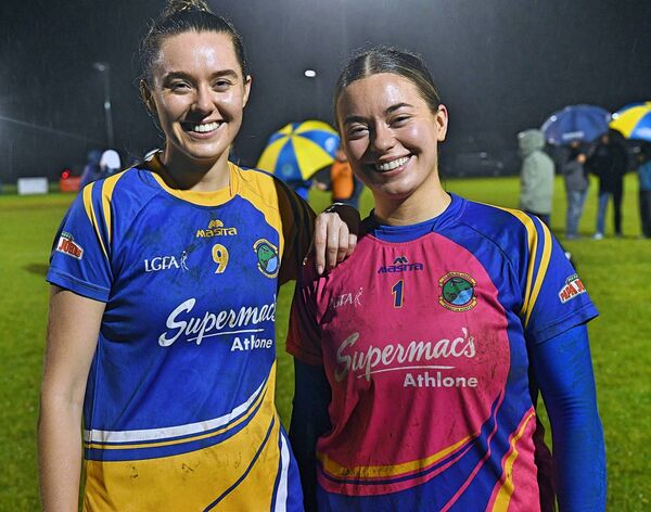 Ciara Quinn and Amy Quinn in good form following their side's semi-final victory against St. Dominic's in Johnstown on Tuesday evening. Pictures: Gerard O'Loughlin Ciara Quinn and Amy Quinn in good form following their side's semi-final victory against St. Dominic's in Johnstown on Tuesday evening. Pictures: Gerard O'Loughlin