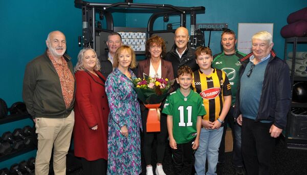 Members of Enterprise Kiltullagh, Deputy Martin Daly and Olivia Prendergast at the official opening of EmpowerFit in Ballinlough. Pic: Liam Reynolds