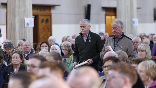 Liam and Padraic Brehon from Curraghroe attending the Irish Kidney Association's annual service of remembrance and thanksgiving in Dublin. During the service, the brothers brought an award-winning article written by Padraic’s late son Cormac when he was 11 years old to the altar. Pic: Conor McCabe Photography. <p>Liam and Padraic Brehon from Curraghroe attending the Irish Kidney Association's annual service of remembrance and thanksgiving in Dublin. During the service, the brothers brought an award-winning article written by Padraic’s late son Cormac when he was 11 years old to the altar. Pic: Conor McCabe Photography. </p>