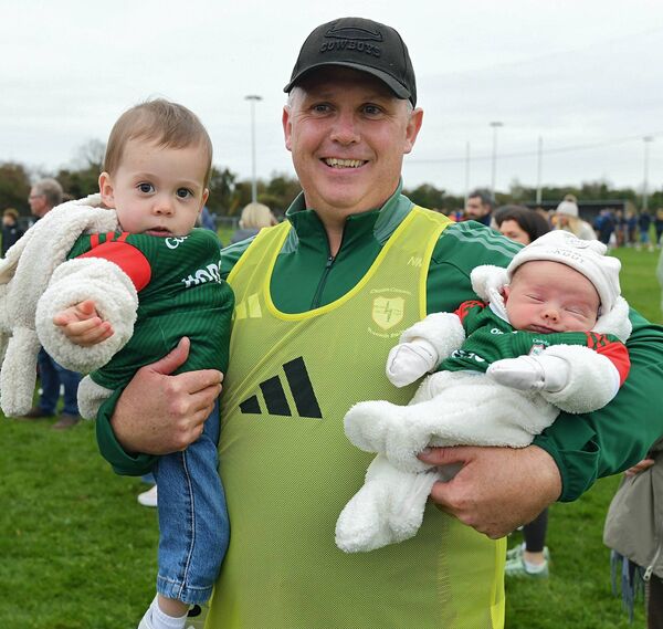FAMILY GUY: St. Brigid's senior ladies' football manager, Niall Mackey, with his sons, Jimmy and Charlie, following the Kiltoom-based side's county final triumph. Picture: Gerard O'Loughlin FAMILY GUY: St. Brigid's senior ladies' football manager, Niall Mackey, with his sons, Jimmy and Charlie, following the Kiltoom-based side's county final triumph. Picture: Gerard O'Loughlin