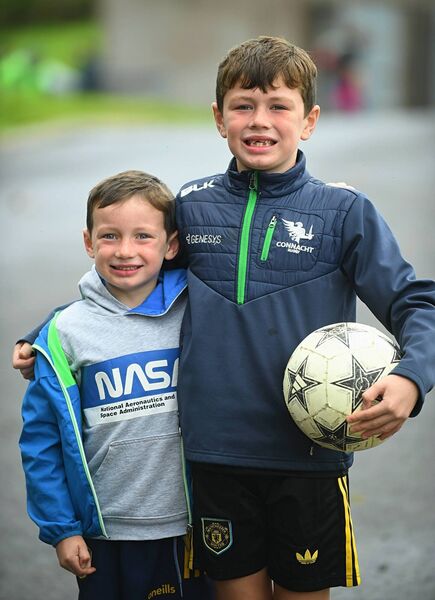 Daniel and Jack Finan supporting the Tulsk intermediate footballers during their recent championship quarter-final against Fuerty at O'Rourke Park, Castlerea. Picture: Gerard O'Loughlin Daniel and Jack Finan supporting the Tulsk intermediate footballers during their recent championship quarter-final against Fuerty at O'Rourke Park, Castlerea. Picture: Gerard O'Loughlin