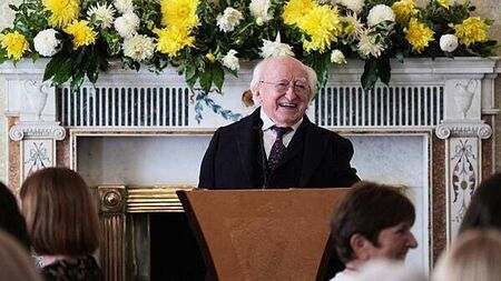 Higgins hosts 100 visitors at final afternoon tea reception of his presidency