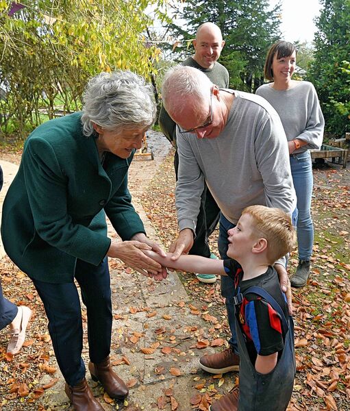 Catherine Connolly meets Stephen Beirne and Tommy Kearney at Willow Outdoor Preschool in Roscommon Town today. Pic: Gerard O'Loughlin Catherine Connolly meets Stephen Beirne and Tommy Kearney at Willow Outdoor Preschool in Roscommon Town today. Pic: Gerard O'Loughlin