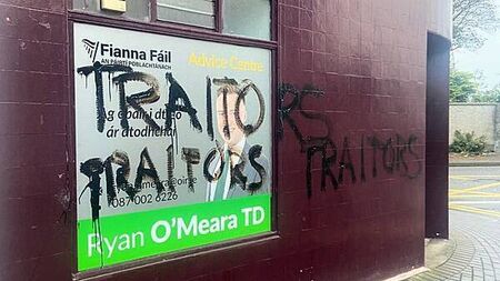 Graffiti on office an ‘attempt to intimidate me and my team’, Fianna Fáil TD says
