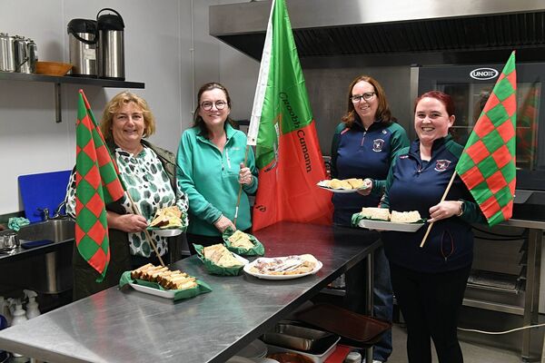 MASTER CHEFS: Maria Derwin, Sandra Grieslain, Claire Beades and Jane O’Connor prepared a spread of food fit for a king at the St. Brigid's press night ahead of Sunday's county final against Pádraig Pearses.  MASTER CHEFS: Maria Derwin, Sandra Grieslain, Claire Beades and Jane O’Connor prepared a spread of food fit for a king at the St. Brigid's press night ahead of Sunday's county final against Pádraig Pearses.