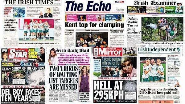 What the papers say: Wednesday's front pages