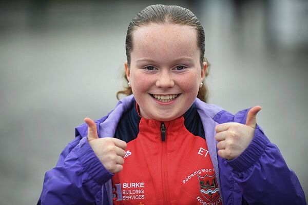 Pádraig Pearses supporter, Evanna Tully, gives a thumbs up to her side's never-say-die attitude that came to the fore once more during Sunday afternoon's senior football championship final against St. Brigid's at King and Moffatt Dr. Hyde Park. Picture: Gerard O'Loughlin Pádraig Pearses supporter, Evanna Tully, gives a thumbs up to her side's never-say-die attitude that came to the fore once more during Sunday afternoon's senior football championship final against St. Brigid's at King and Moffatt Dr. Hyde Park. Picture: Gerard O'Loughlin
