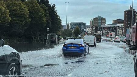 Police urge caution after heavy rain leaves some roads across Belfast flooded