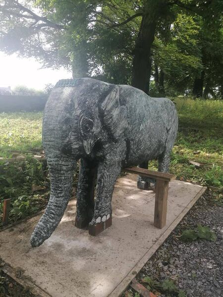 Castlerea Men’s Shed group produced this piece for Cindy the elephant’s grave in Castlerea. Castlerea Men’s Shed group produced this piece for Cindy the elephant’s grave in Castlerea.