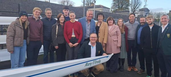 Family and club members at yesterday dedication to Mary O'Grady.