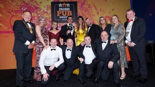 <p>Tom Cleary, chairman LVA, Alison Hunter, marketing manager, Carling, and Michael O'Donovan, president, VFI with representatives from McHugh's Bar, Carrick-on-Shannon at the awards.</p> <p>Tom Cleary, chairman LVA, Alison Hunter, marketing manager, Carling, and Michael O'Donovan, president, VFI with representatives from McHugh's Bar, Carrick-on-Shannon at the awards.</p>