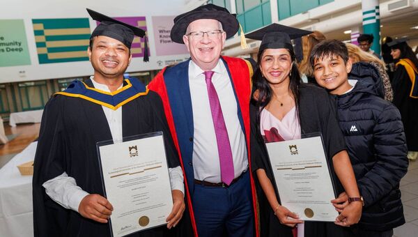 Raghunath Kale graduated with a Masters of Science in Software Design with Cyber Security, while his wife Vandana celebrated with a Postgraduate Diploma In Science in Quality Management and Validation. Raghunath Kale graduated with a Masters of Science in Software Design with Cyber Security, while his wife Vandana celebrated with a Postgraduate Diploma In Science in Quality Management and Validation.