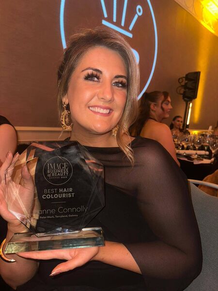 A delighted Leanne Connolly who won Best Hair Colourist at the IMAGE Business of Beauty Awards. A delighted Leanne Connolly who won Best Hair Colourist at the IMAGE Business of Beauty Awards.