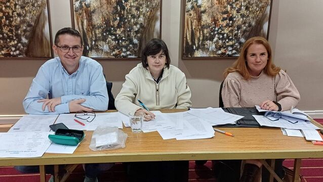 <p>Secretary Declan Regan, Chairperson Yvonne Hanbury, and Treasurer Geraldine Kavanagh at the recent Roscommon Community Games AGM in Hannon’s Hotel. </p>