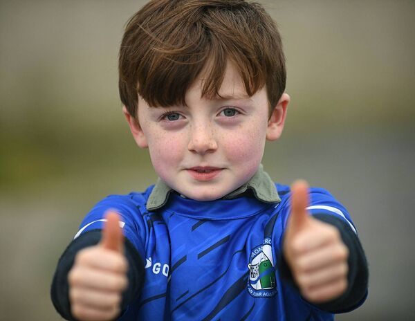 Cian Flanagan appreciates the efforts of the St. Croan's players during their recent provincial junior football championship semi-final against Kilmeena in Ballyforan. Picture: Gerard O'Loughlin