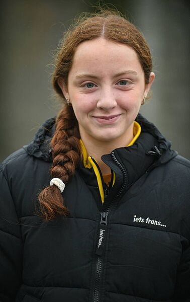 Grace Glover supporting the Strokestown intermediate footballers during their recent Connacht semi-final against Allen Gaels at King and Moffatt Dr. Hyde Park. Picture: Gerard O'Loughlin