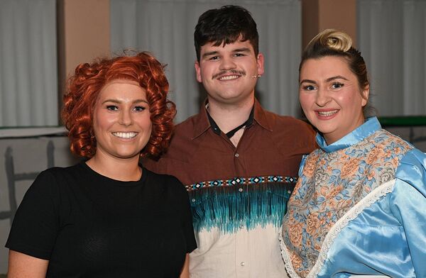 Janet Glancy, Oisin Dowling and Niamh O’Connor, members of Boyle Musical Society who performed in ‘Curtains—The Musical’ at St. Joseph’s Hall, Boyle last week. Pic: Gerard O’Loughlin
