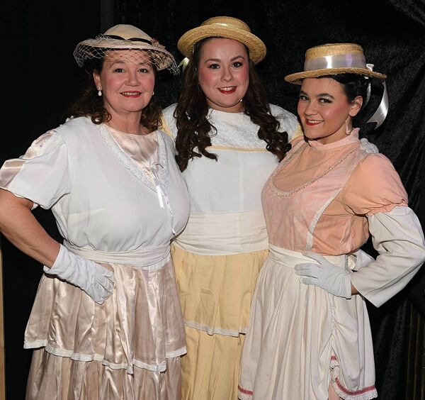 Kate Connelly, Marina Furey and Alisha Manning, members of Boyle Musical Society who performed in ‘Curtains—The Musical’ at St. Joseph’s Hall, Boyle last week. Pic: Gerard O’Loughlin