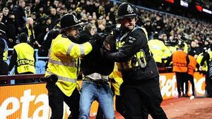 Two away fans arrested after broken seats thrown during Villa Park disorder