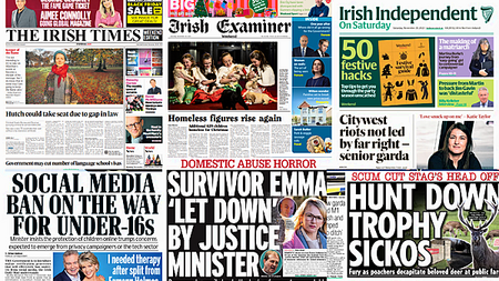 What the papers say: Saturday's front pages