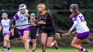 <p>Kaitlin Egan drives her side forward despite the close attention of St. Peter's Anna Kane. Picture: INPHO/Paul Barrett</p>