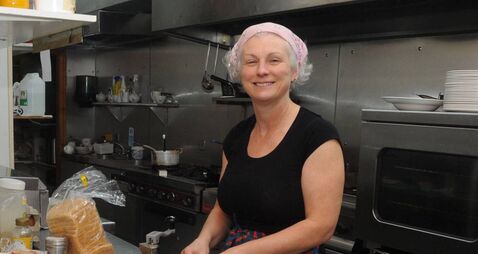 Dorothy all set to serve up her free Christmas dinners