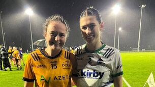<p>Kilbride duo Aisling Hanly and Aisling Shanagher came up against each other in the O'Rourke Cup final. Picture: Kilbride GAA.</p>