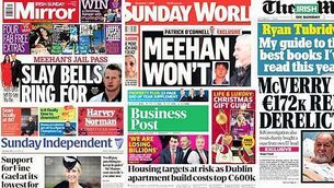 What the papers say: Sunday's front pages What the papers say: Sunday's front pages