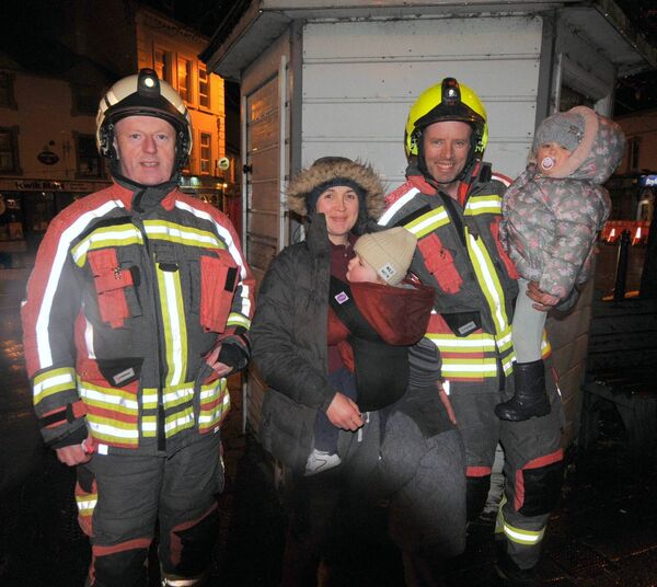 Cllr Micheal Frain and the Coleman family at the switching on of the Christmas lights in Ballaghaderreen on Sunday last. Pic: Liam Reynolds